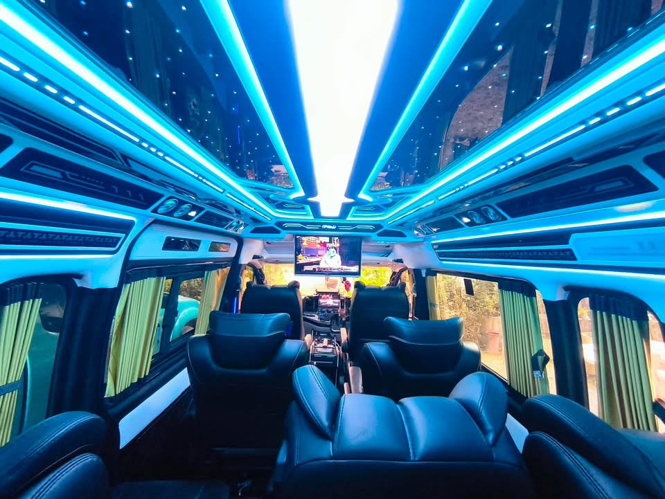 Ambient-lit cabin interior